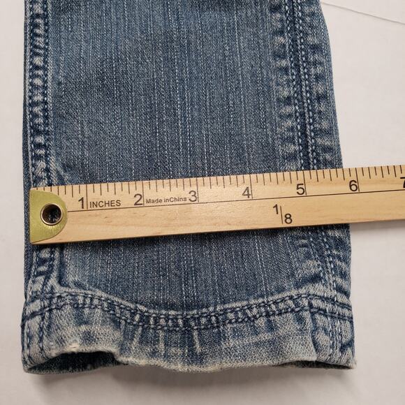 Antik Denim Jeans Womens 26 Blue Low Rise Skinny Embroidered Button Fly Western - Picture 8 of 16